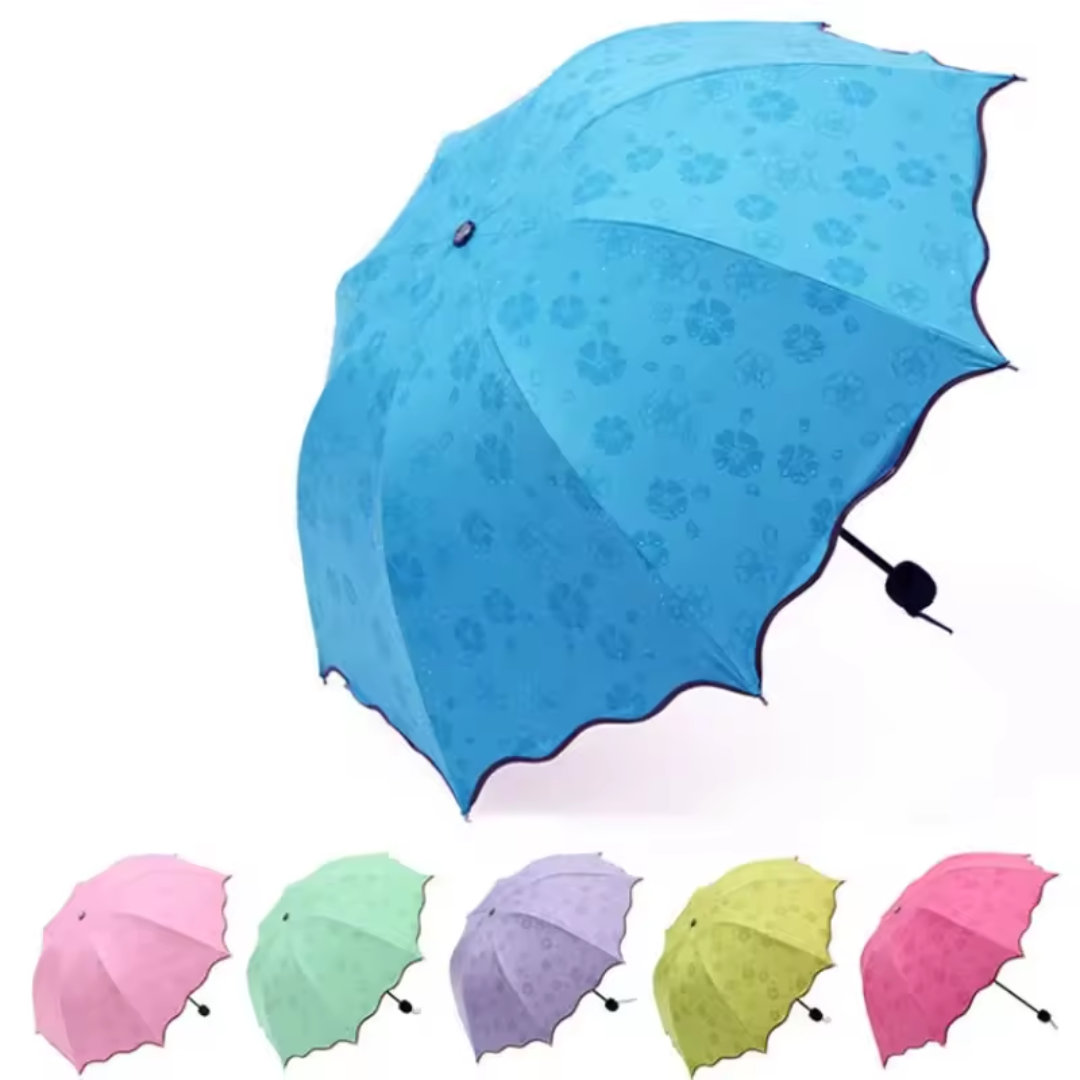 Lightweight Flower-Blooming Parasol with Windproof Features, Sunblock Vinyl