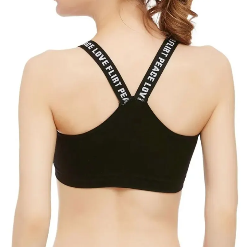 Women Sport Bra Fitness Letters Yoga Wrap Chest Bra Running Yoga Gym Fitness
