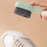 Multi-functional Liquid Dispenser Shoe Brush with Soft Bristles, Plastic