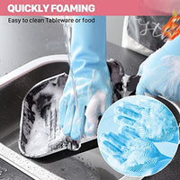 1 Pair (2pcs) Silicone Gloves Kitchen Cleaning Magic Brush Gloves