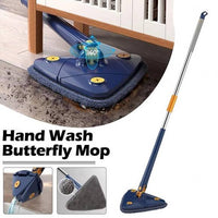 Dinning Cleaning Mop 360 Rotatable Long Triangular Mop Foldable Automatic