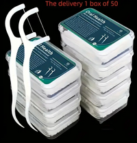 50pcs Dental Health Floss Picks - Deep Cleaning, Portable & Disposable for