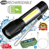 Xpe COB LED Flashlight Adjustable Focus Camping Torch Pen Clip Light
