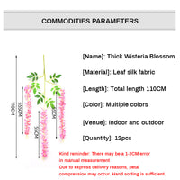 110cm Artificial Flower 1pcs- 5pcs Simulation Wisteria Vine Hanging Plant