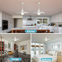 Ceiling Fans with Lights and Remote, 40w E27 Socket Fan Light, Quiet Ceiling