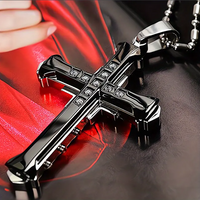 Unisex Cross Pendant Necklace with Rhinestones Iconic and Stylish Jewelry |