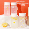 1pc 550ml/18.6oz Small Daisy Transparent Plastic Water Bottle Creative