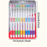 Set of 10 Kids Soft-Bristled Toothbrushes, Made with Bamboo Charcoal Nano