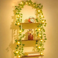 1pc of Artificial Ivy Vine with LED String Lights, Green Leaf Garland