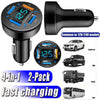 4 Ports USB Car Charger with LED Display Fast Charging Car Phone Charger