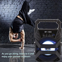 Portable Bass Speaker Bluetooth TF/USB/AUX/led Flashing Lights