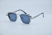 Retro Steampunk Silvery Square Metal Frame Trendy Glasses, Suitable for Both