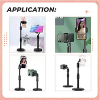 Tripod Adjustable Vocal Microphone Stands Universal Phone Holder Monopod for