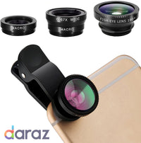 3 in 1 Universal Clip Lens Fish Eye + Marco + Wide Effect