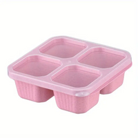 High-quality Wheat Straw 4-Compartment Divided Bento Lunch Box with