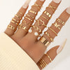 Set of 22 Elegant and Simple Style Women's Fashion Stackable Open Rings Set