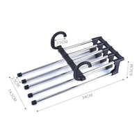 5 in 1 Pant Rack Shelves Clothes Hangers Multi-functional Wardrobe Magic Hanger