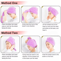 Microfiber Hair Wrap Towel Drying Bath Spa Head Cap Turban Twist Dry Shower