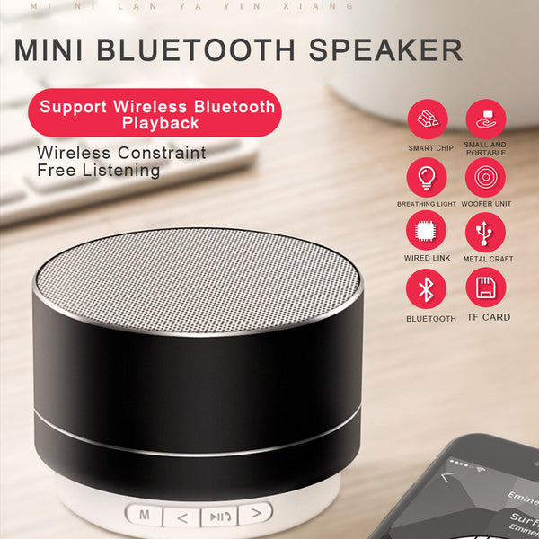 Mini A10 Bluetooth Speaker Big Sound LED Ultra Loud Stereo Speaker Mic