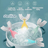 Children U-Shape Toothbrush 360 Thorough Cleansing Toothbrush for Ages 2-12