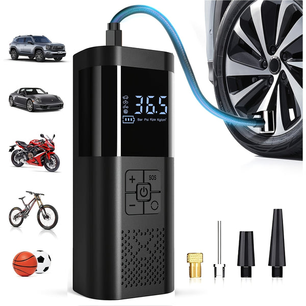 Portable Tire Inflator 150psi | Digital Display, LED Lighting, Triple Speed