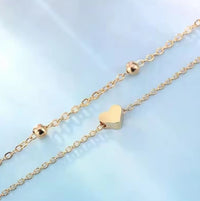 1pcs Mini Love Heart Thin Chain Anklet Set Simple Minimalist Ankle Bracelet