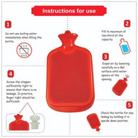 Rubber Hot Water Bag. Bottle (500ml & 1000ml 1750ml Capacity). Pain Relief.