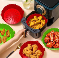 Air Fryer Tray Oven Baking Tray Fried Basket Mat AirFryer Silicone Pot Round