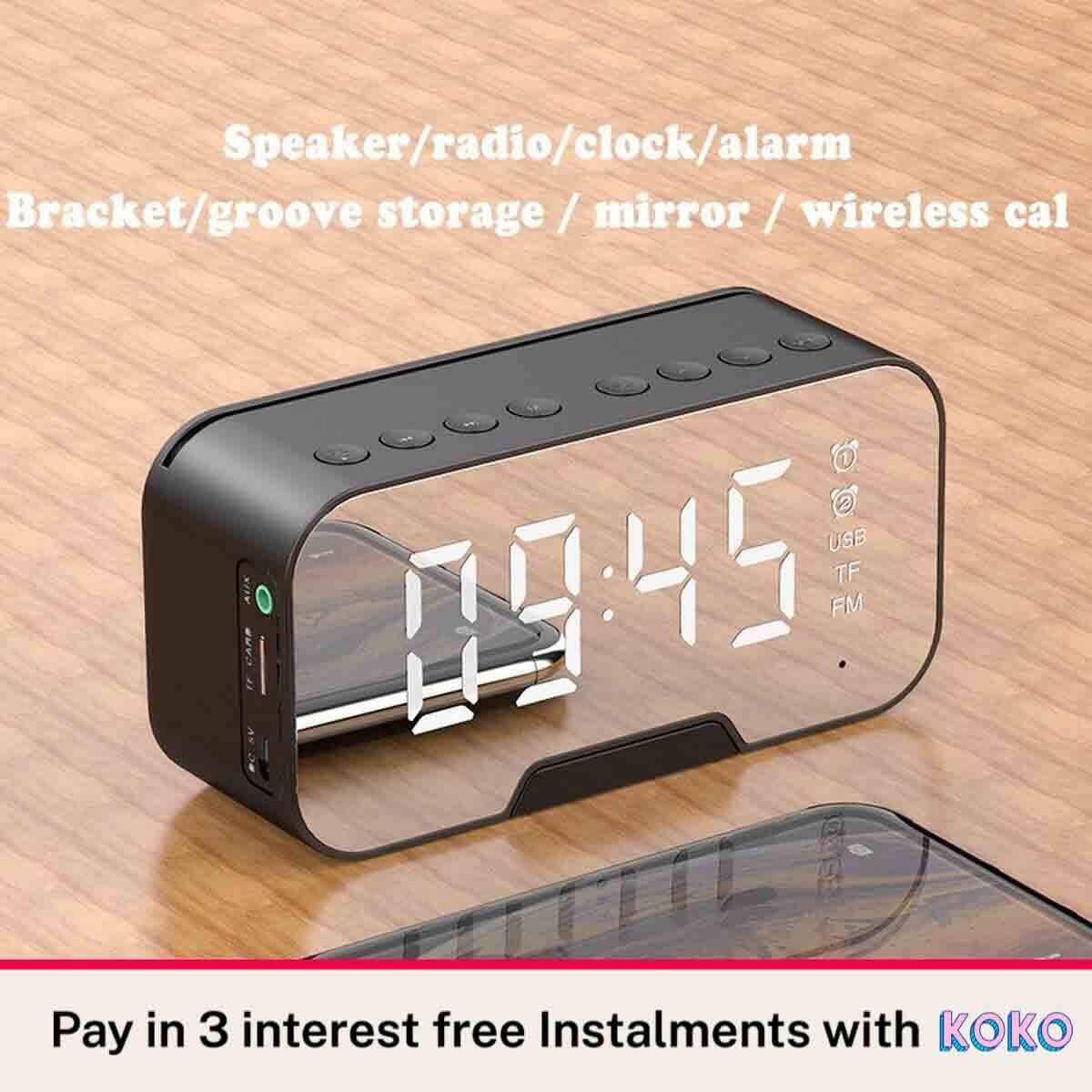 G10/q5 All in 1 Portable Bluetooth Alarm Clock FM Radio Speaker/ Bass Stereo