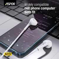 Stylish Music Aspor A219 Stereo Heavy Bass Hands Free Wired Headphone