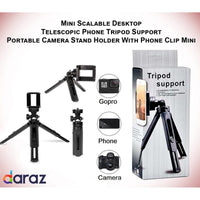 Mini Scalable Desktop Telescopic Phone Tripod 360 Degree Rotatable Support