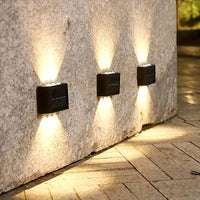 2pcs 6 LED Solar Wall Lamp / Outdoor Waterproof Up and Down Light Lighting