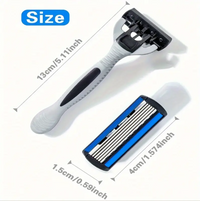 Men's and Women's Manual Safety Razor with 6 Layers of Stainless Steel Hair