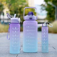3 Pack Water Bottles Set with 2l Large Bottle 900ml Portable Bottle and