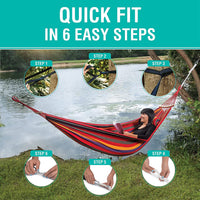 Large Cotton Double Hammock Tree Hammock for Indoor Outdoor Garden Camping