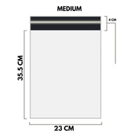 White Shipping Bag Poly Mailer Flyers - [35.5cm X 23cm+4cm - Medium] - 10