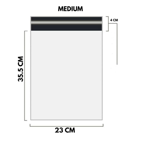 White Shipping Bag Poly Mailer Flyers - [35.5cm X 23cm+4cm - Medium] - 10