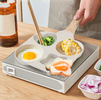Heart, Star, and Round Shape Egg Pan - 4-Cup Capacity for Fun Cooking