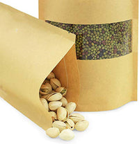 50g - Kraft Paper Bag Stand Up Pouch Food Zip Lock Packaging Window (10cm X
