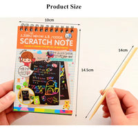 Sheets Kids Coloring Book Art Scratch Black Paper Rainbow Color Drawing Book