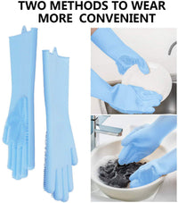 1 Pair (2pcs) Silicone Gloves Kitchen Cleaning Magic Brush Gloves