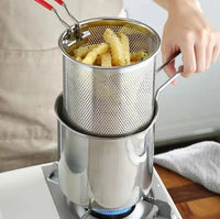 Versatile Stainless Steel Deep Fry Pot - Crispy Tempura, Fries, Chicken |