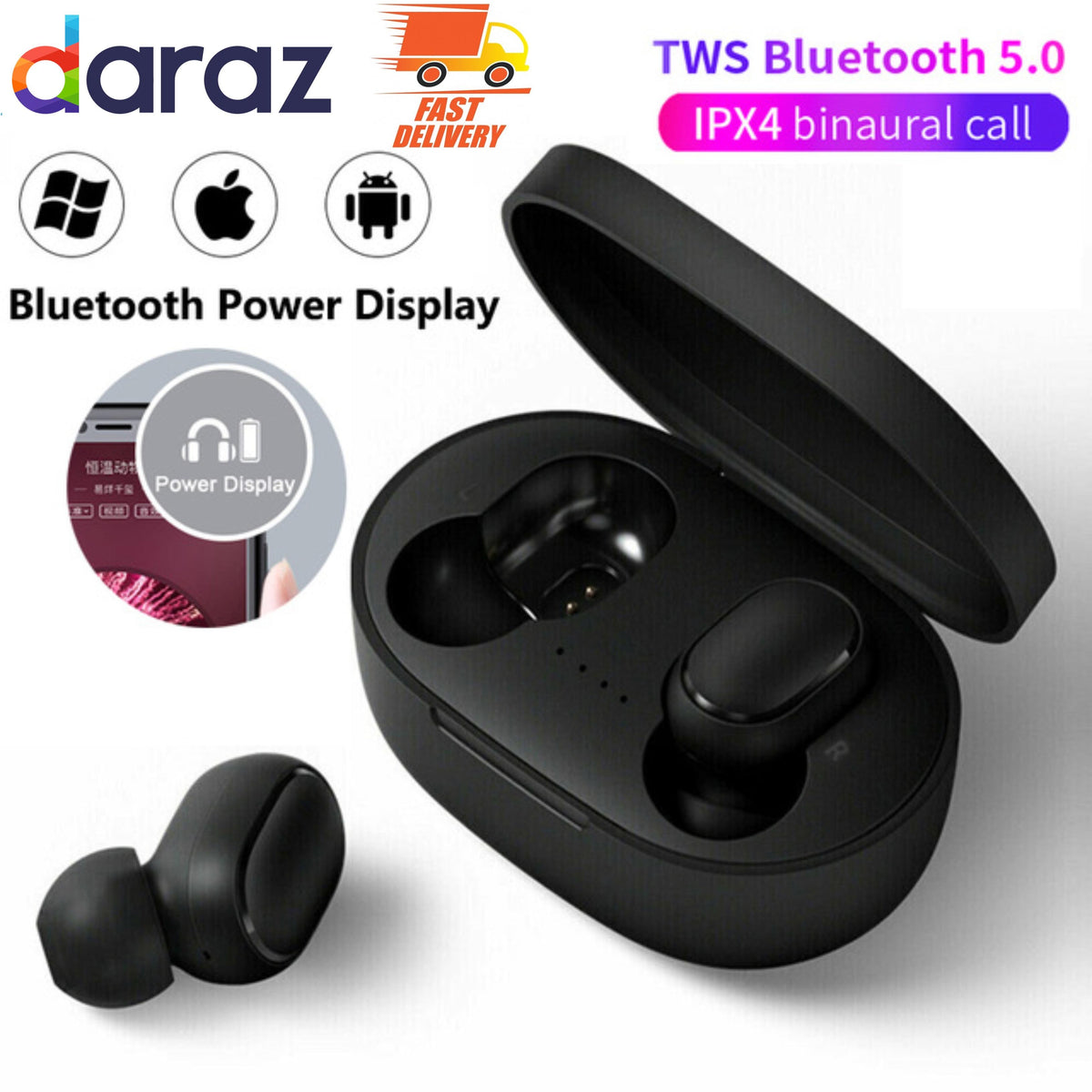 A6s TWS Bluetooth Headsets Airdots Wireless Earbuds Earphone with Noise