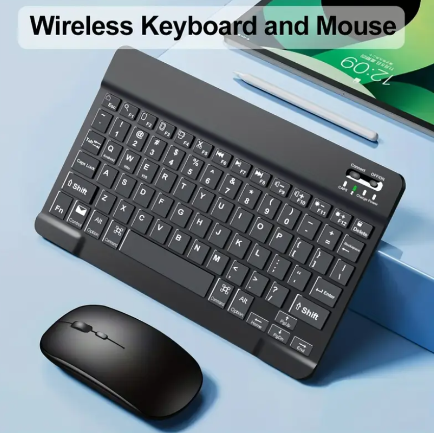 Ultra-slim Wireless Keyboard and Mouse Set, Portable BT Keyboard and Mouse