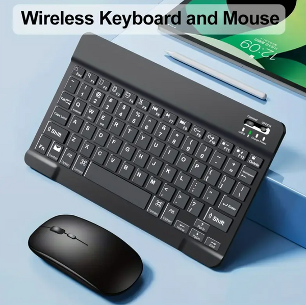Ultra-slim Wireless Keyboard and Mouse Set, Portable BT Keyboard and Mouse
