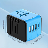 Global Travel Adapter with USB & Type-C Charging Universal Wall Charger with