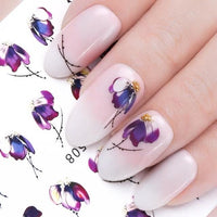 Butterfly Flower Nail Sticker Decal Sliders for Nail Art Decoration and