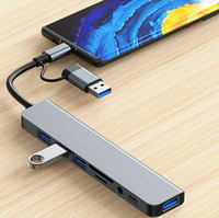 8 in 2 USB +Type C Hub Docking Station with 3.5mm Audio Jack Adapter Micro