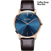 Olevs Men Boys Gents Leather Strap Casual Party Fashionable Elegant Rich