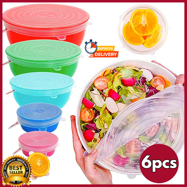 6 Pcs Per Set Silicone Lids Food Cover Food Cover Reusable Food Storage Lids